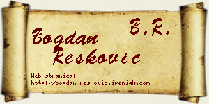 Bogdan Resković vizit kartica